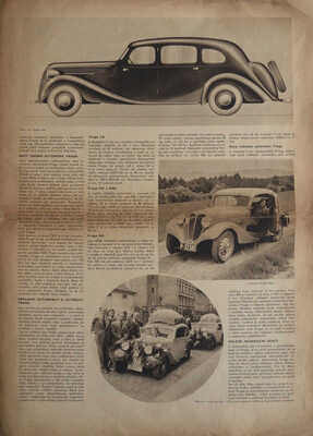 Рекламный проспект автомобиля "Praga", модельный ряд 1938 года.